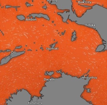 Darwin Tides Sea Temperature Map