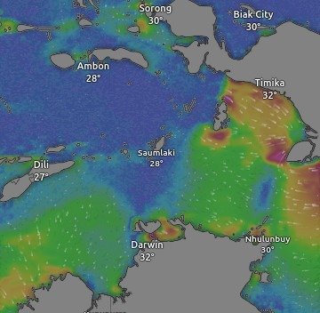 Interactive Live Maps - Darwin Tidal Currents Map